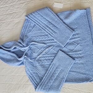 Abercrombie & Fitch Light Blue Lounge Cable knit Sweater Hoodie small NWT